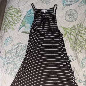 black and white striped dress